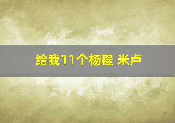 给我11个杨程 米卢